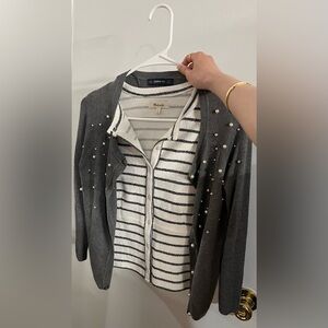 Zara Gray Stylish Knit Sweater - Size Small 💌🎀